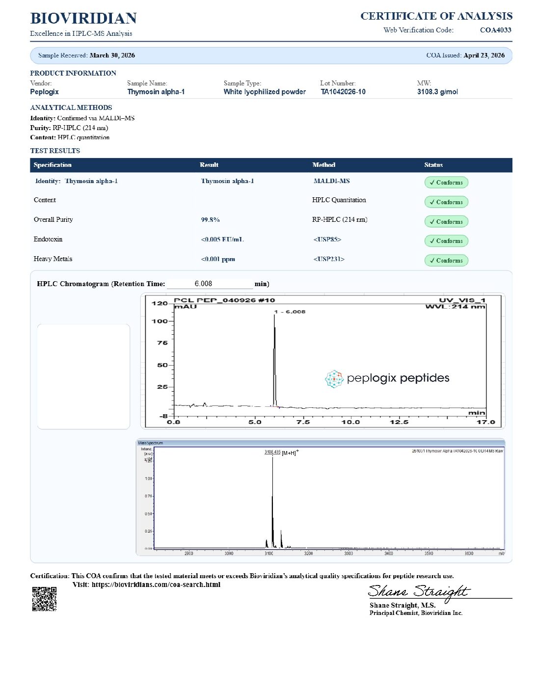 Thymosin Alpha-1 - 10mg