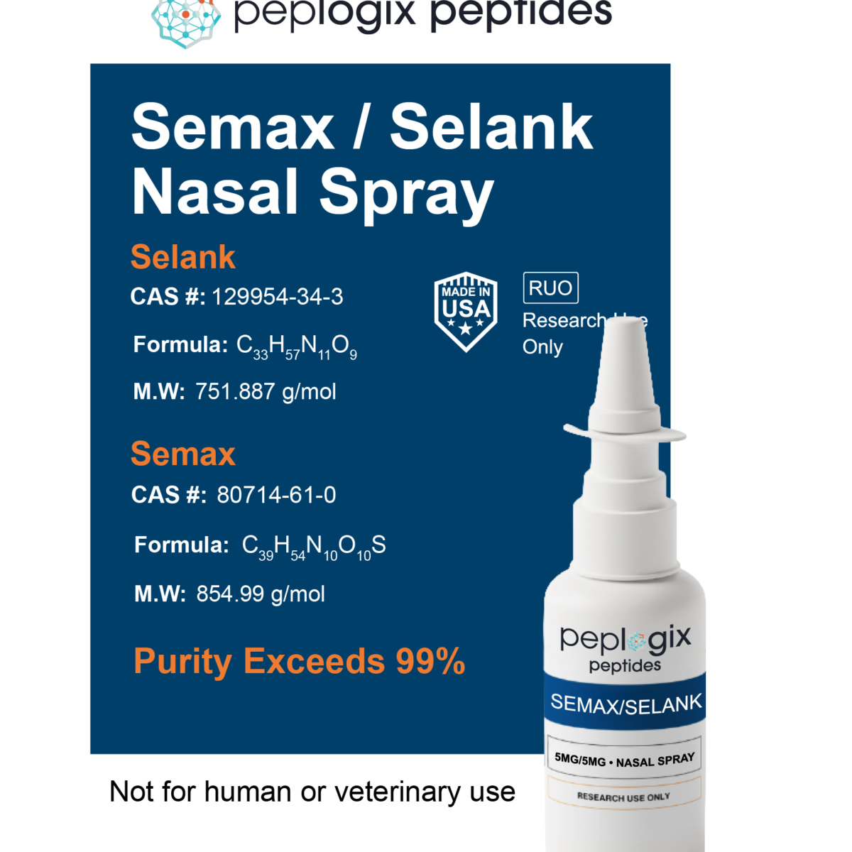 Semax / Selank Nasal Spray - 5mg / 5mg
